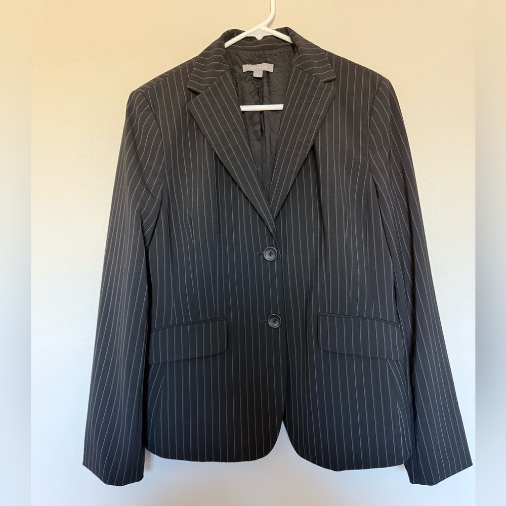 Ann Taylor Charcoal Pinstripe Blazer